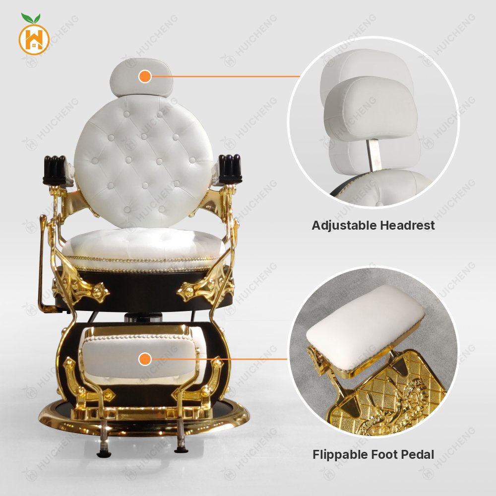 Hot Selling Foldable Adjustable High Seat Barber Chair With Pedal Back Put Down BC8829A