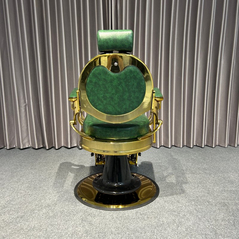 Barber Chair for Sale Heavy Hydraulic Salon Barber Chair Golden Hot Selling Antique Barber Chairs Gold Leather Wooden Packing