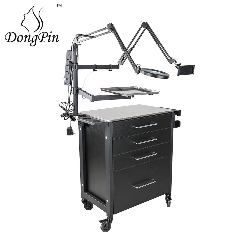 Mobile Tattoo Work Station Multifunction Stainless Steel Tattoo Station Desk Studio Tattoo Workstation