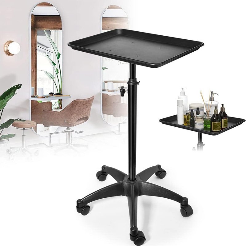 Steel Material Dye Stand Movable Adjustable Height Detachable Tool Holder Hair Rolling Beauty Spa Salon Tray Cart Trolley