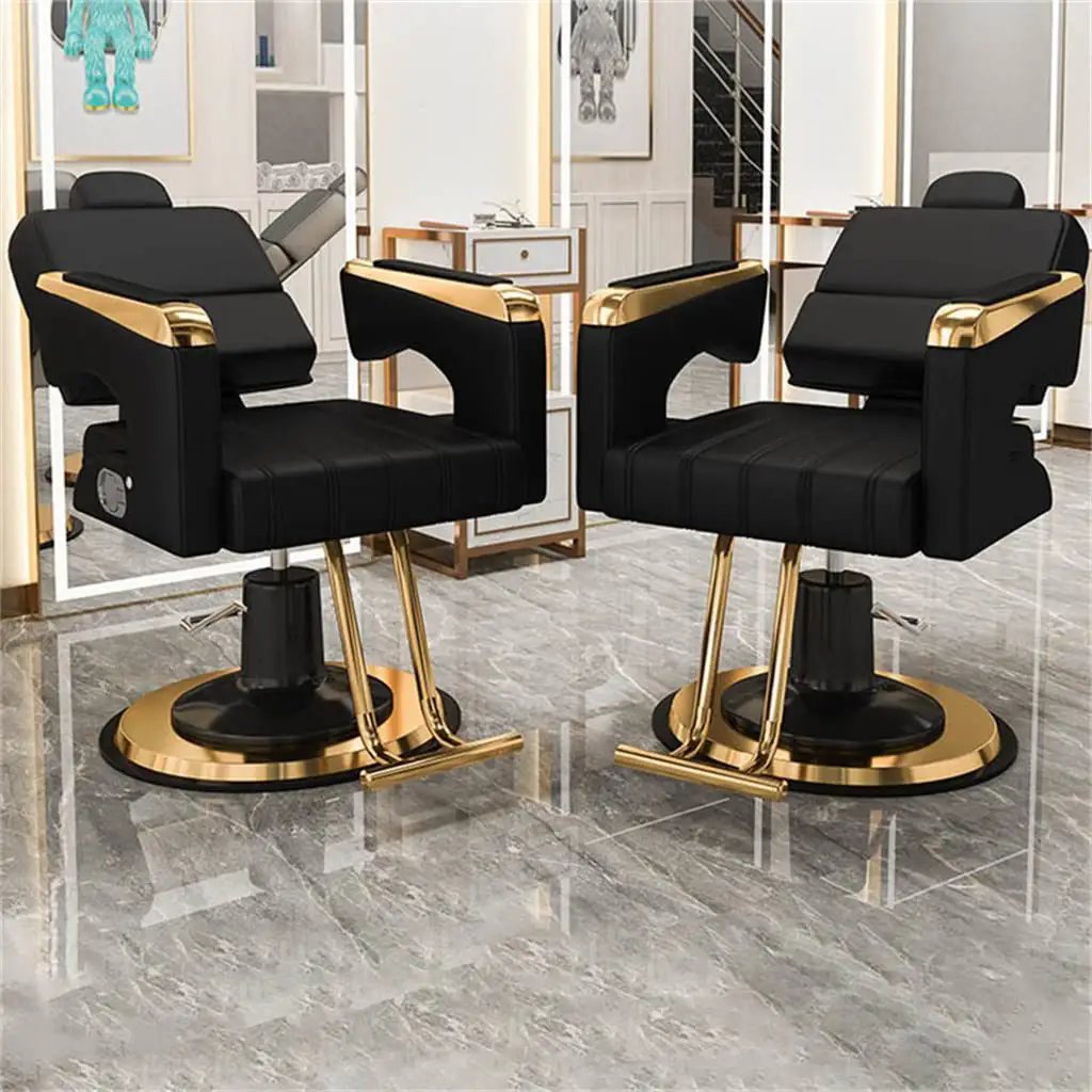 Barbershop Salon Perm Hair Chair Salon Barber Chair Adjustable Rotary Lift Half Chaise Chair Cross Border Home