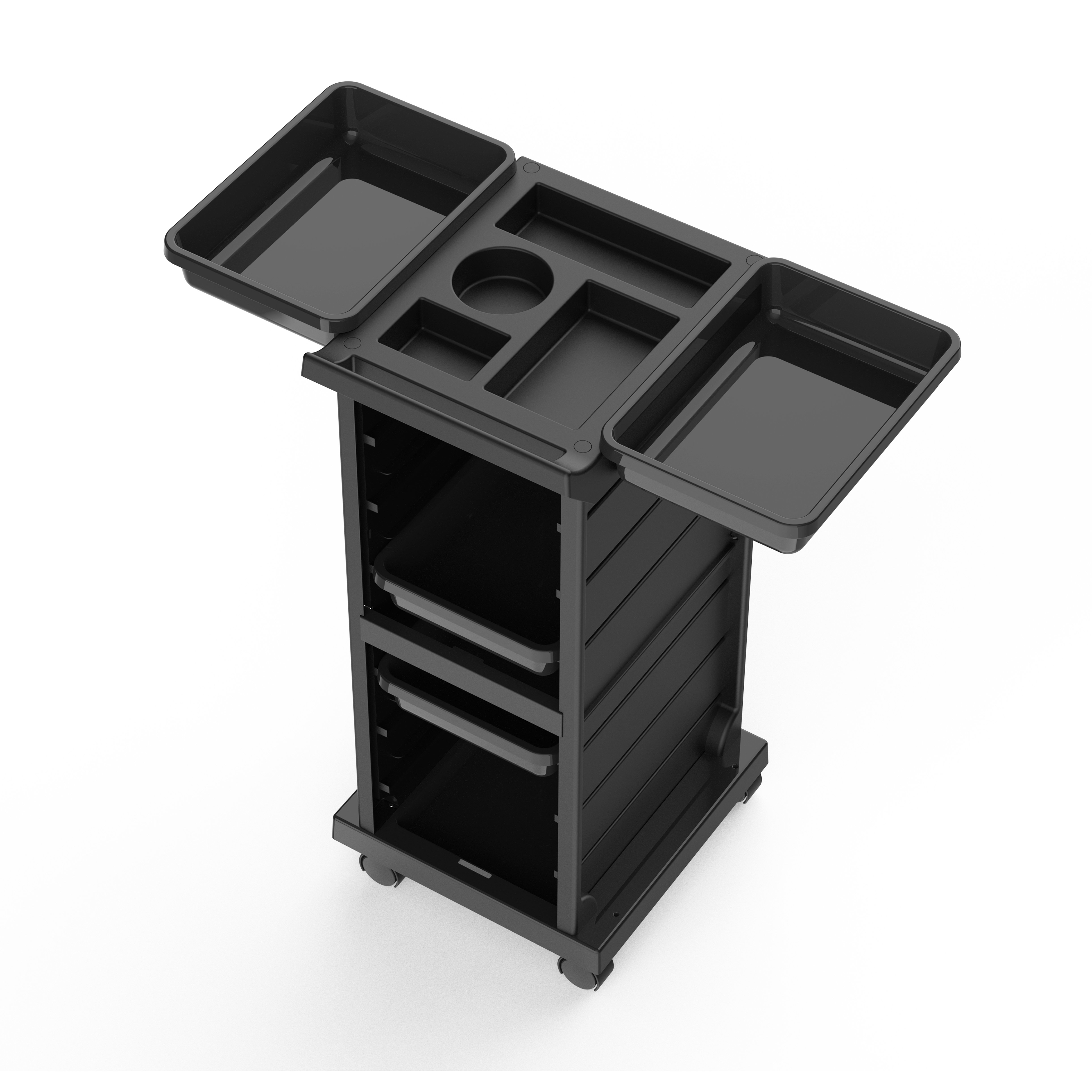 White Economical Hair Salon Furniture hairdressing 5 tier beauty salon trolley