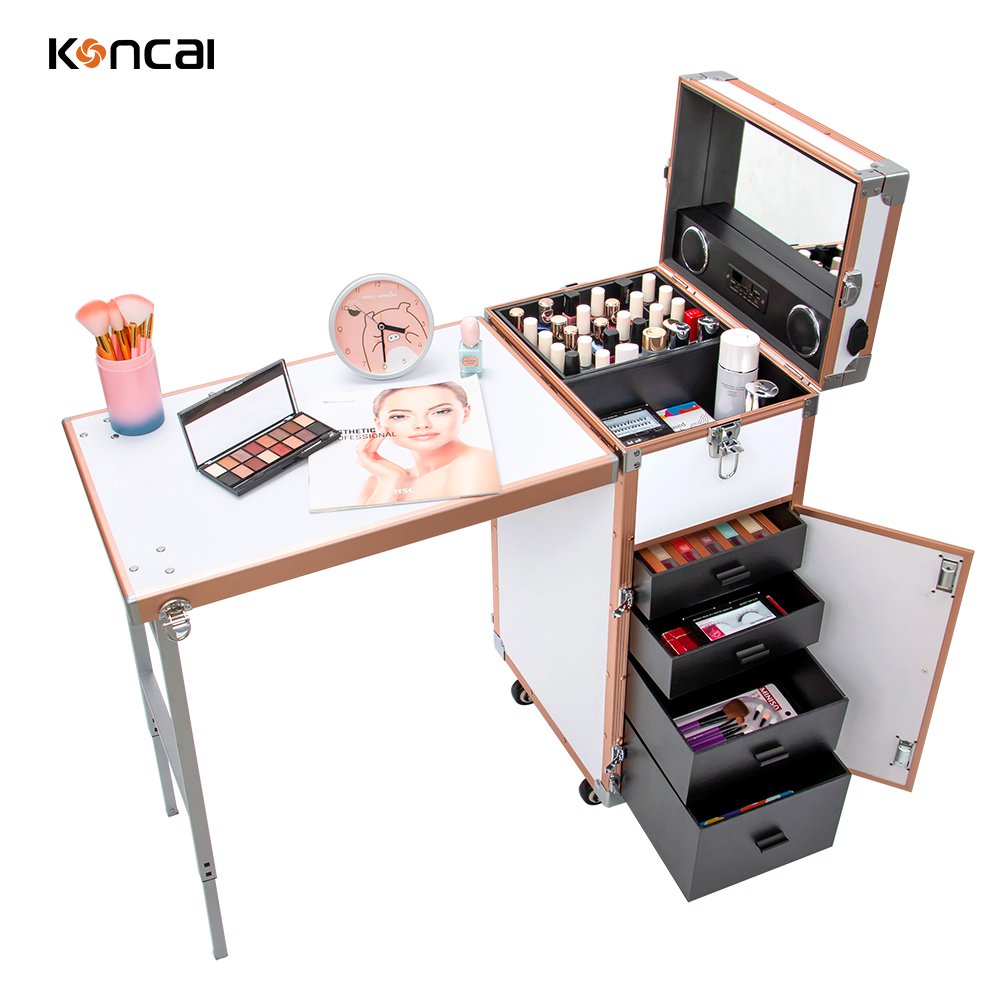 KONCAI Modern Spa Beauty Salon Polish Furniture Portable Dryer Nail Manicure Station Table Custom Beauty Salon Furniture