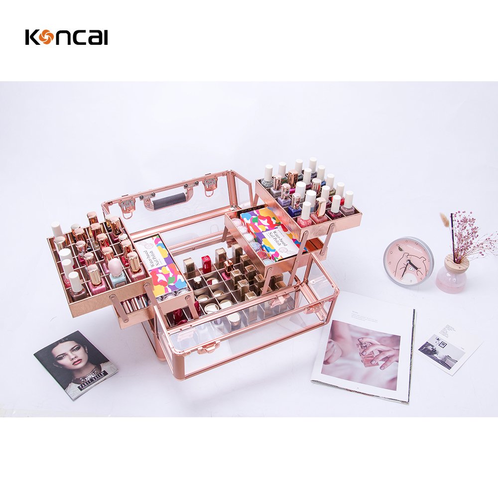 KONCAI Modern Spa Beauty Salon Polish Furniture Portable Dryer Nail Manicure Station Table Custom Beauty Salon Furniture