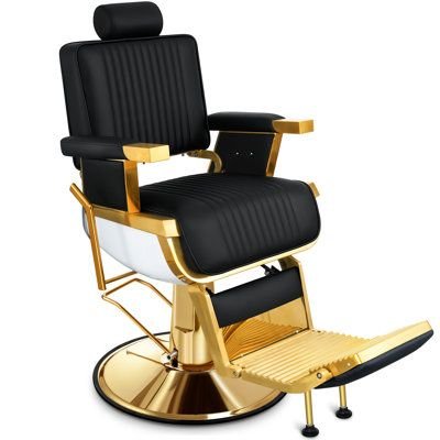 Luxury gold barber chair hydraulic pump heavy barber chair for men