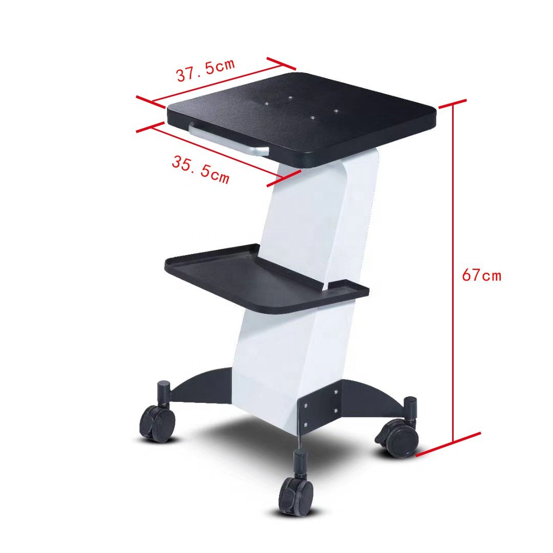 SY-TC001 2024 USA Spa Therapy Instrument Storage Equipment Steel Aluminum Mobile Rolling Wheel Stand Cart Beauty Salon Trolley