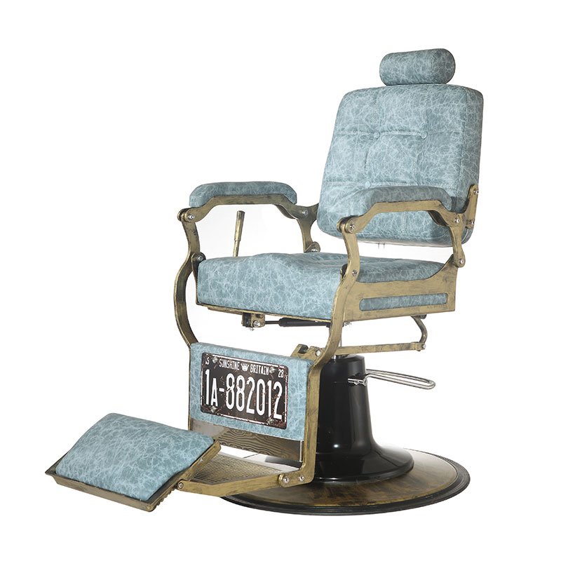 Only accept Customization Factory Wholesale Price Blue Leather Hairdressing Shaving Barber Shop Chair With Logo