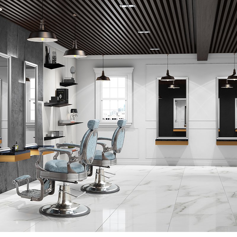 Only accept Customization Factory Wholesale Price Blue Leather Hairdressing Shaving Barber Shop Chair With Logo