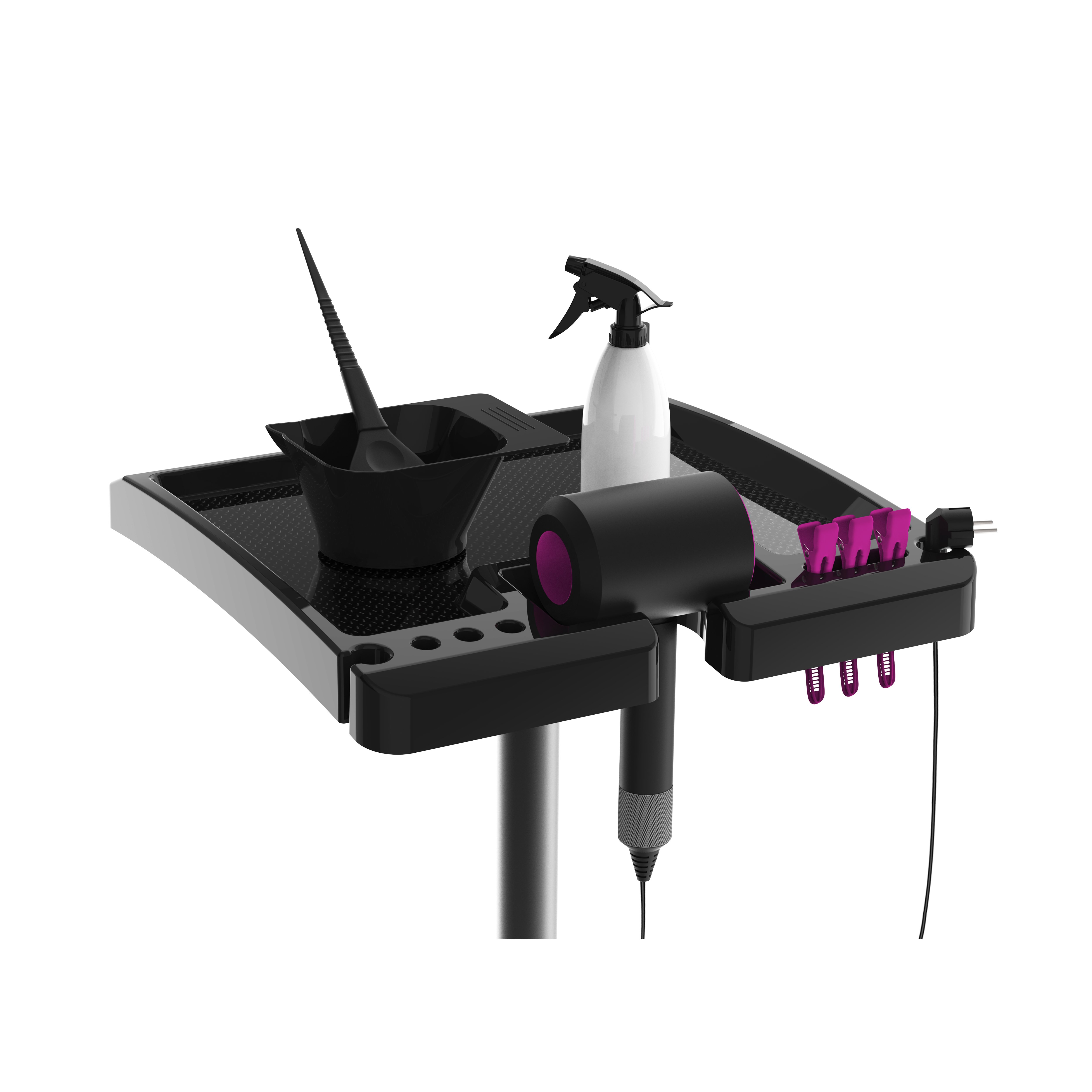 Luxury Dryer Holder Adjustable Height Durable ABS Top Tray Various Accessories Holders Electrical Plug Holder Salon Service Tray