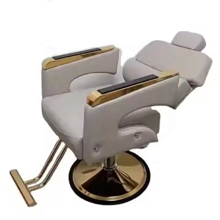 Barber Chair Cheap Hair Salon Pink Beauty Salon Furniture Modern Black and Gold Salon Furniture 2pcs