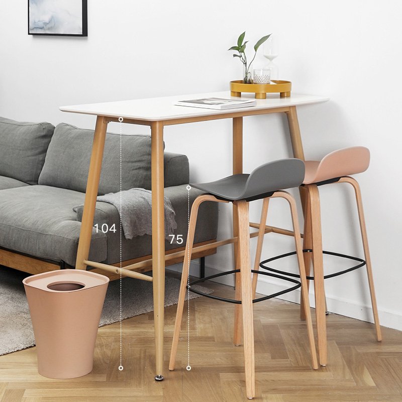 Coffee Shop Solid Wood Bar Stool Modern Minimalist Hotel Front Desk Bar chair Wooden Kitchen Bar chair Designer High chair