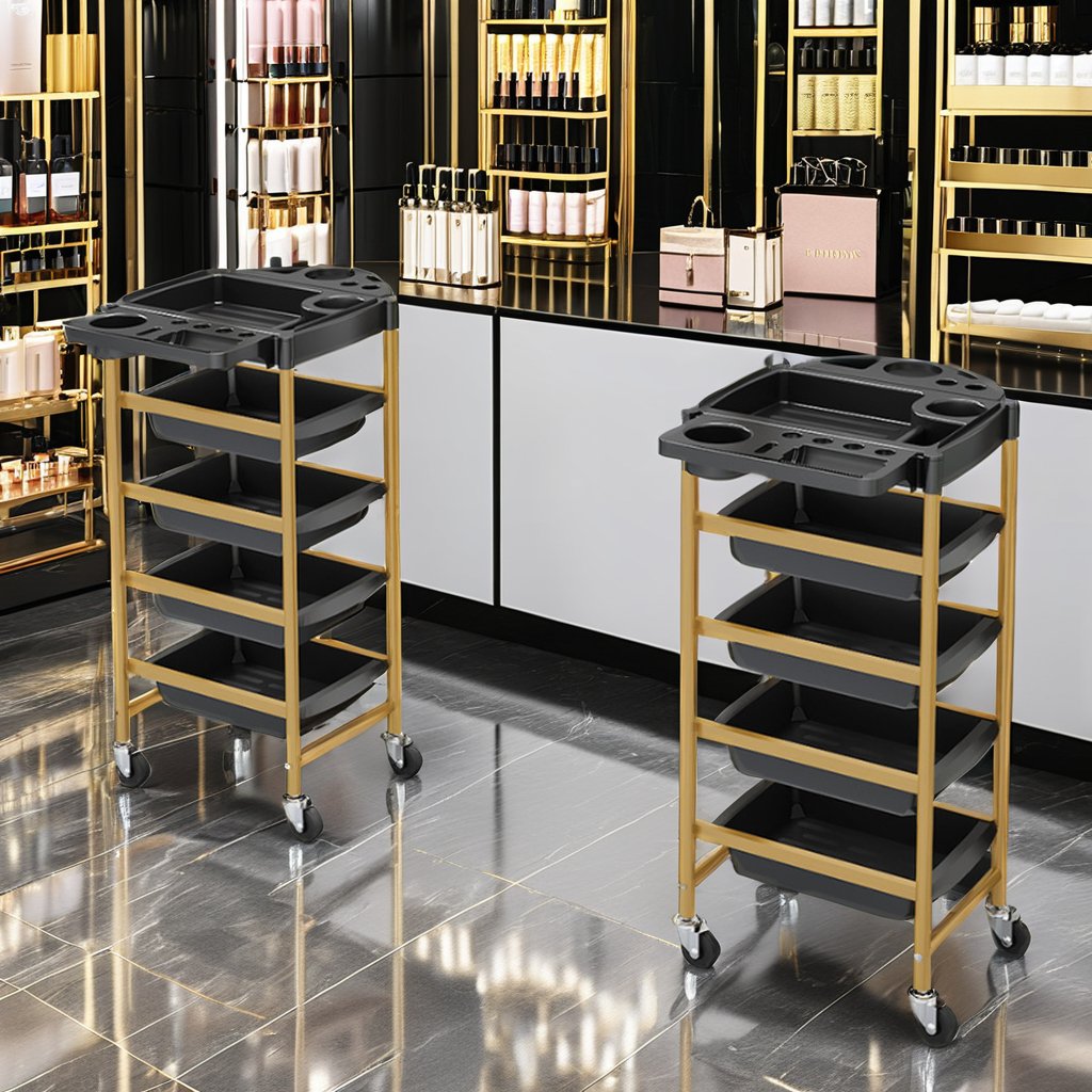 Professional Modern Design Plastic Hair Salon Trolley with Hair Wheel for Living Room Kitchen Hospital Bathroom Dining Areas