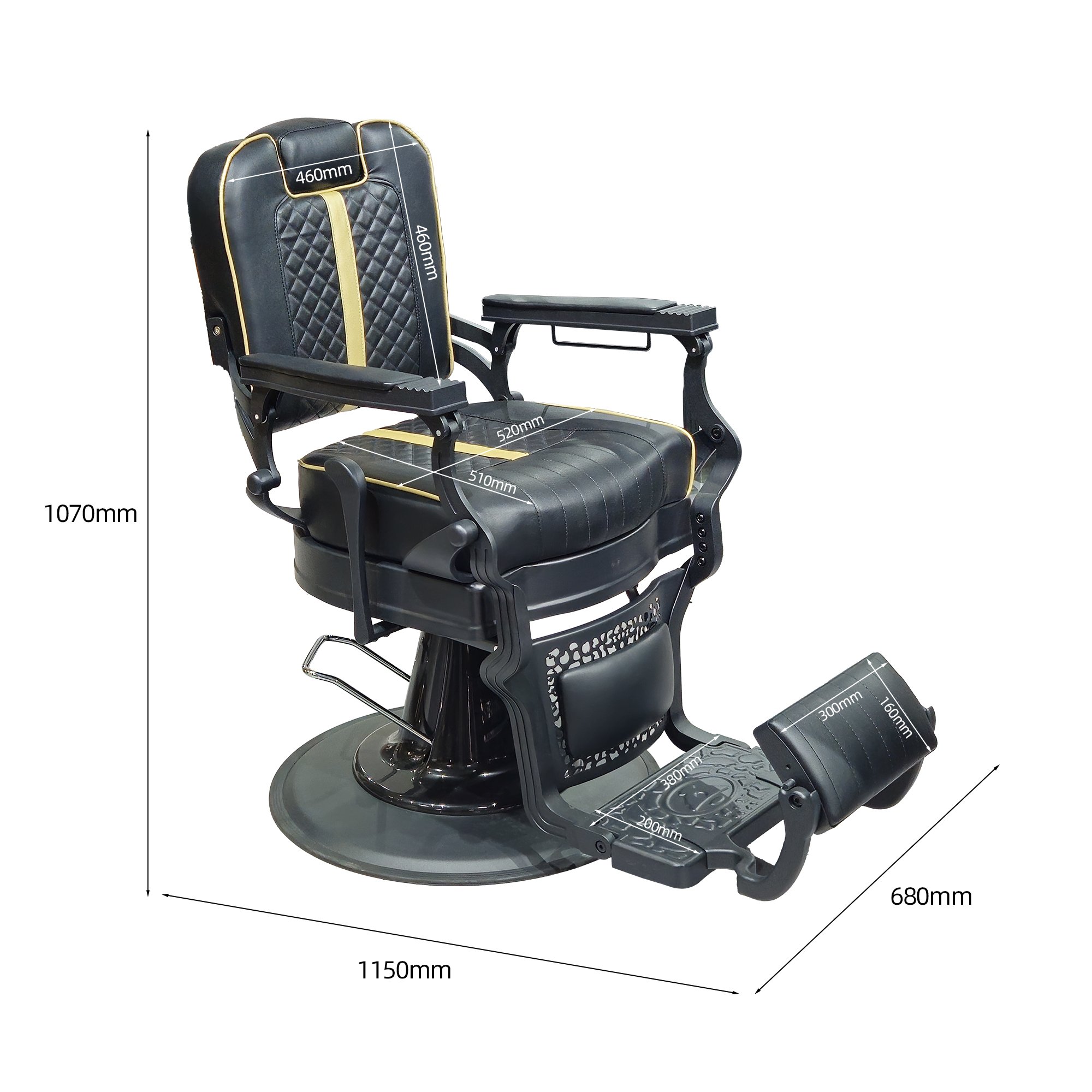 Barber Chair Metal Salon Furniture Hairdressing Reclining hydraulic pump cadeira de barbeiro vintage barber chair for man