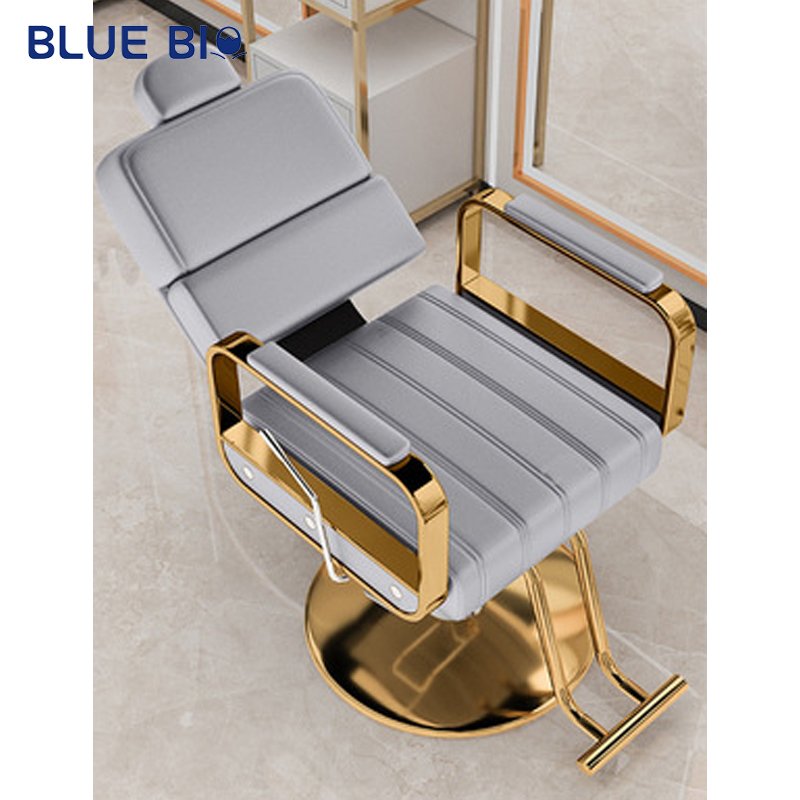 New Heavy Duty Reclining Hair Cutting Barber Chair Black Golden Barber Shop Rotating Hair Salon Chair