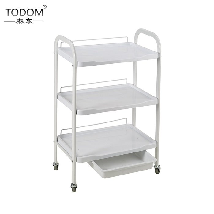 Best selling beauty salon equipment barber hairdressing trolley with plastic drawers nail salon furniture