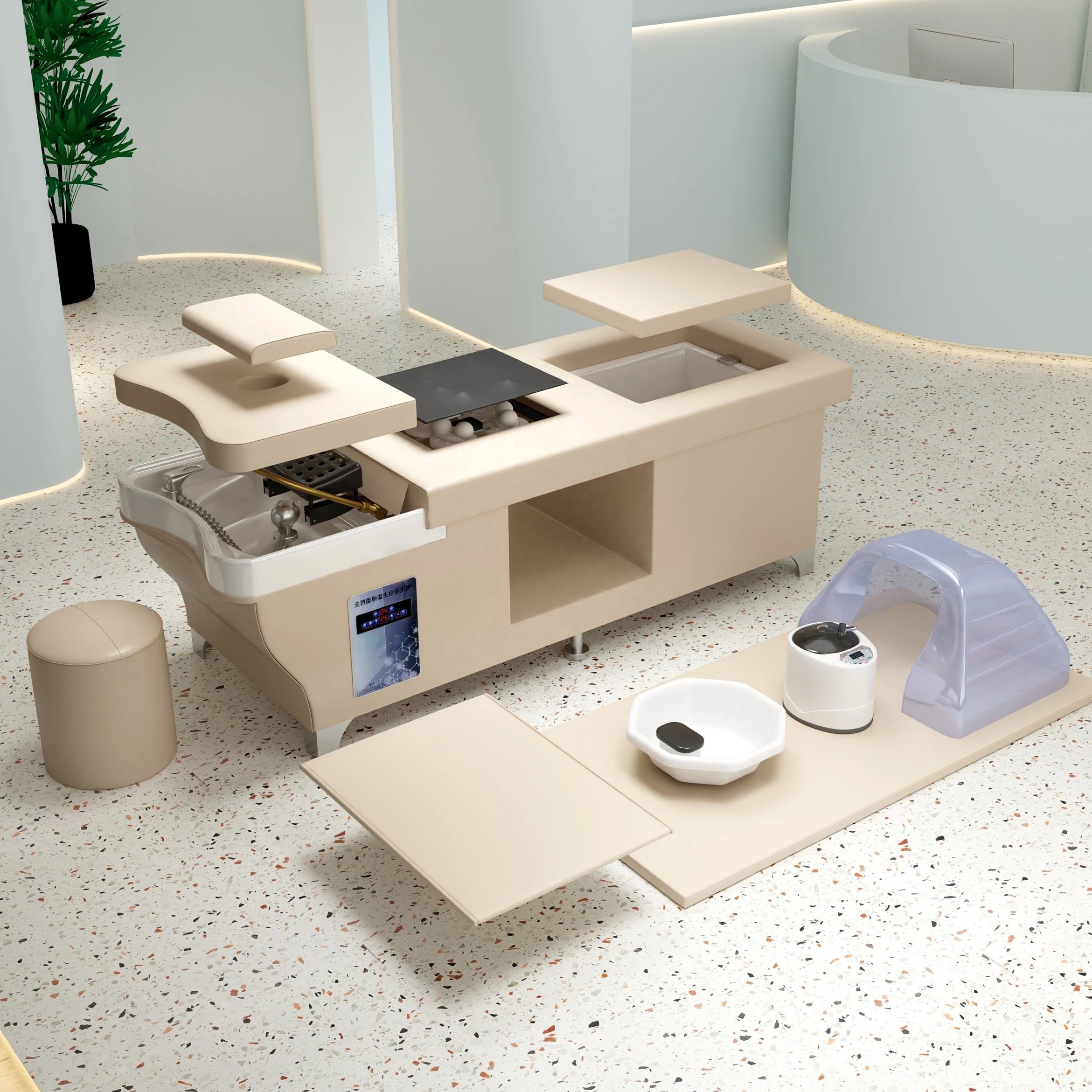 New best-selling electric massage shampoo and foot massage bed special spa hydrotherapy bed for barber shop massage shampoo bed