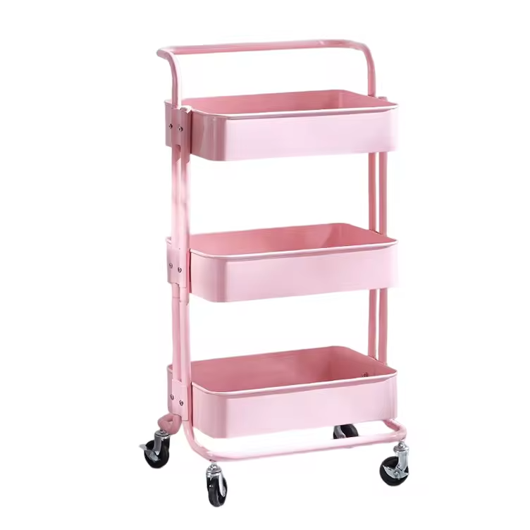 Wholesale White 3 Layers Beauty Salon Auxiliary Cart Trolly Organizer Cart With Spa Wheels