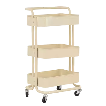 Wholesale White 3 Layers Beauty Salon Auxiliary Cart Trolly Organizer Cart With Spa Wheels