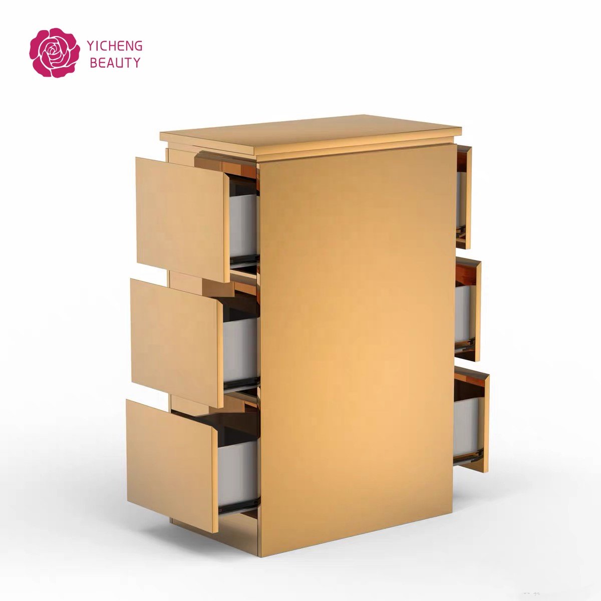 Yicheng Beauty Hairdressing SPA Cart Organizer Multi-function Manicure Cart Storage Holders Metal Salon Trolley Equipment