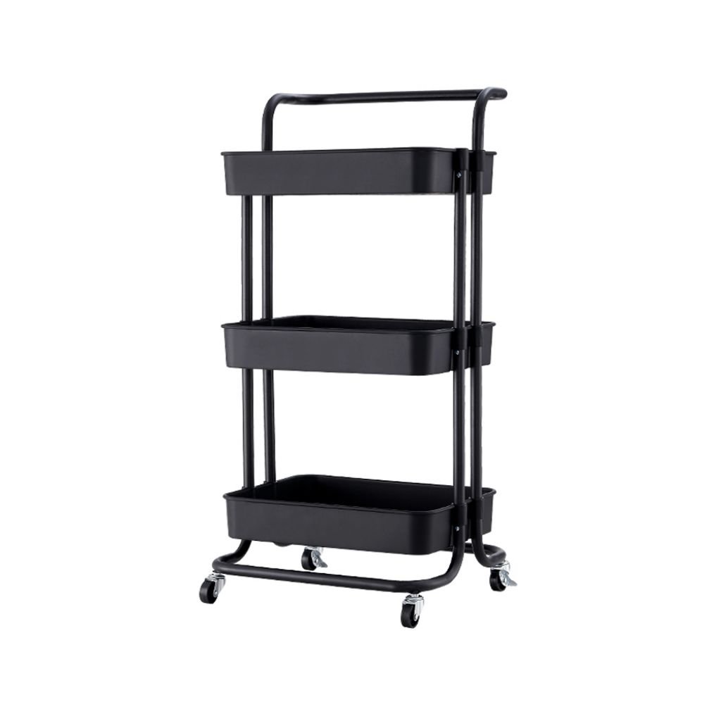 Mobile High Quality Serving Salon Trolley On Wheels 3-Tier Utility Cart For Restaurant & Hotel 360 Swivel Salon Trolley