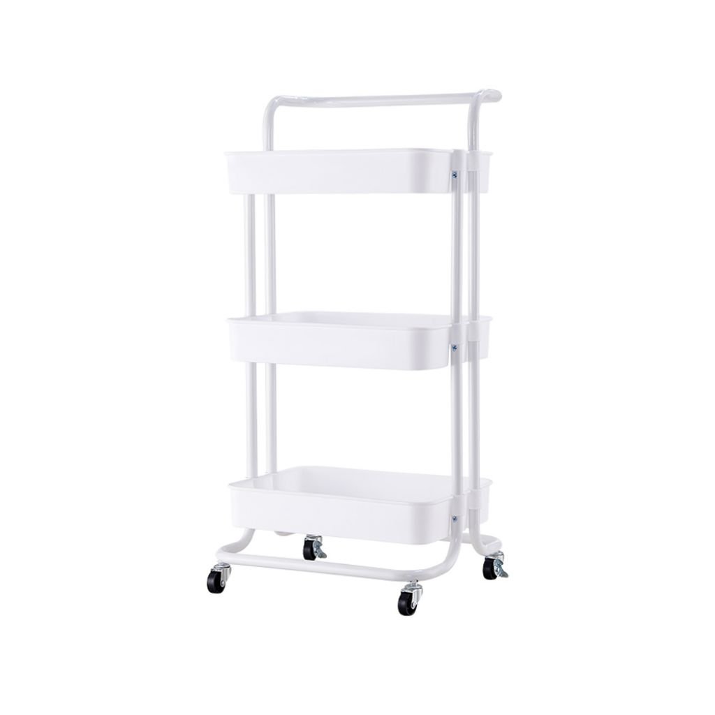 Mobile High Quality Serving Salon Trolley On Wheels 3-Tier Utility Cart For Restaurant & Hotel 360 Swivel Salon Trolley