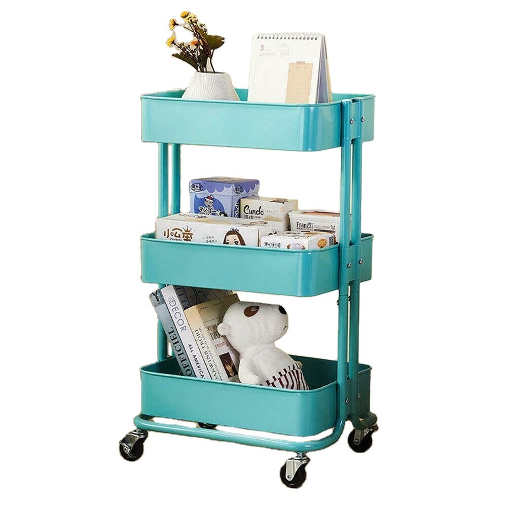 Kitchen steel rolling cart trolley with good and fruit salon trolley
