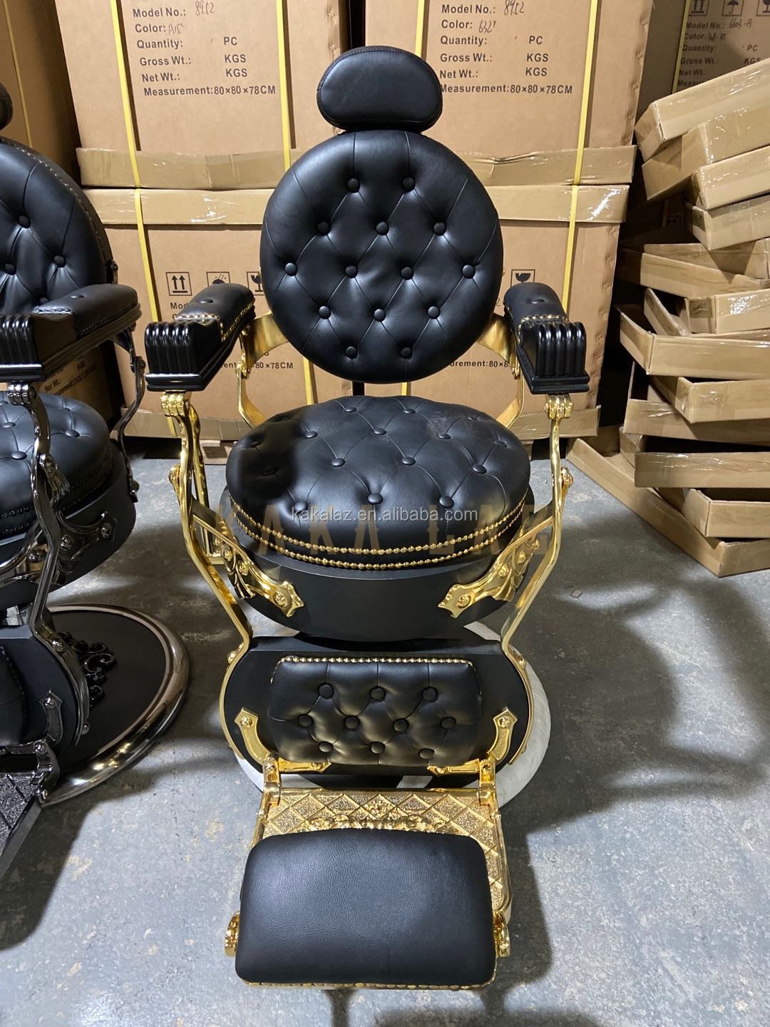 Kakalaz Wholesale Beauty Salon Furniture Black Vintage Barbers Chairs For Sale