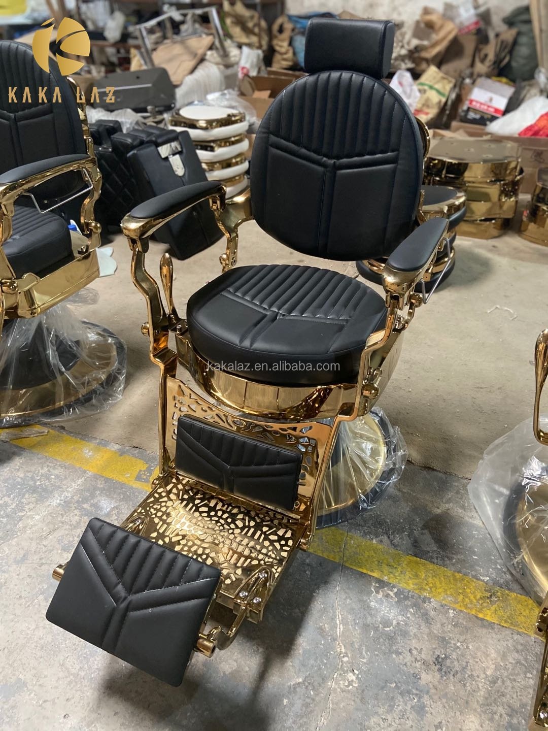 Kakalaz Wholesale Beauty Salon Furniture Black Vintage Barbers Chairs For Sale