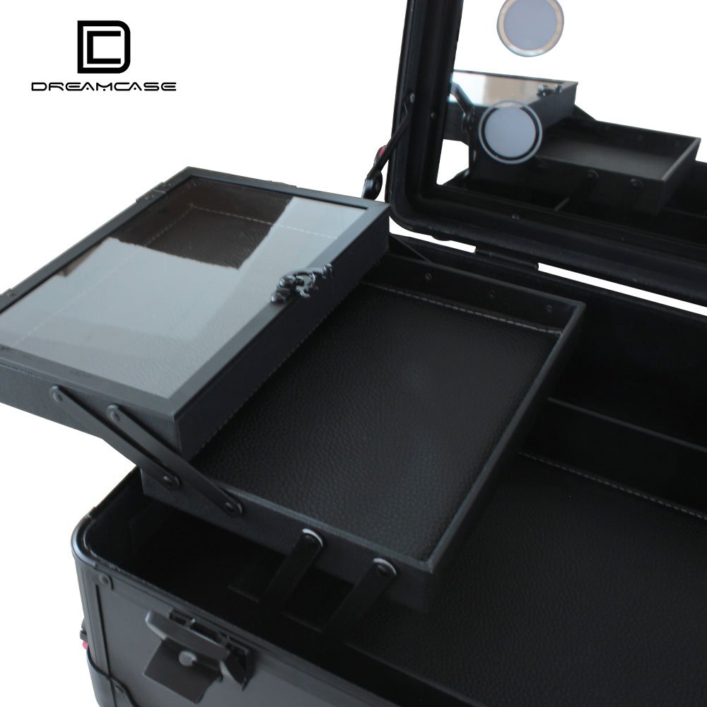 c 8 lights 21inch Trolley Suitcase Makeup Case With Leg beauty salon makeup artist hair stylist station
