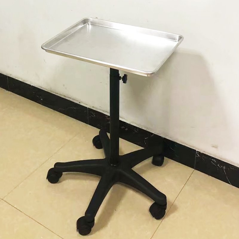 Factory Direct Sale Adjustable Mobile Beauty Hairdressing White Metal Tray Hair Salon Tool Working Cart Trolley