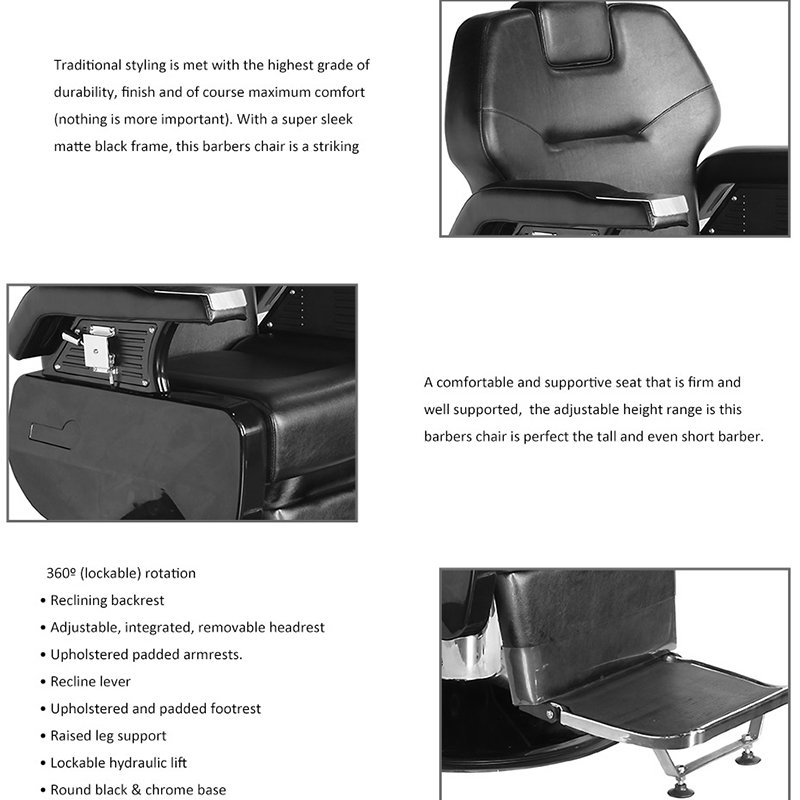 Only accept Customization Best Quality Luxury Salon Rotating Foldable Vintage Barber Chair Classic Barber Chair For Man