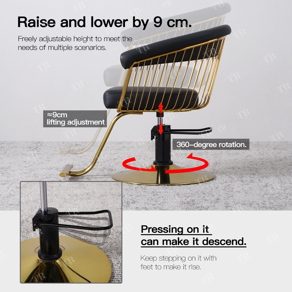 Turri Professional Barber Chair Customizable Salon Chair Furniture Gold Hydraulic Pump Styling Hairdressing Chair