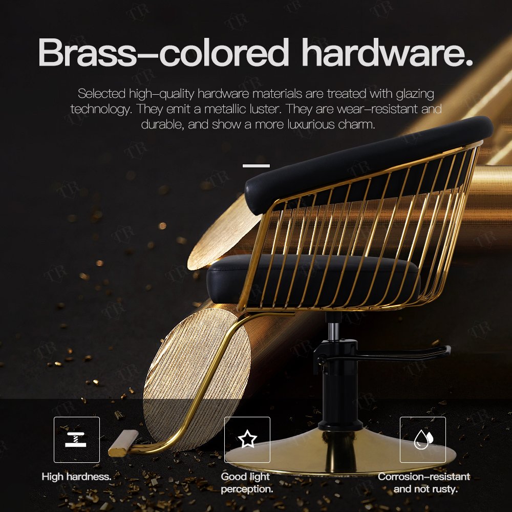 Turri Professional Barber Chair Customizable Salon Chair Furniture Gold Hydraulic Pump Styling Hairdressing Chair
