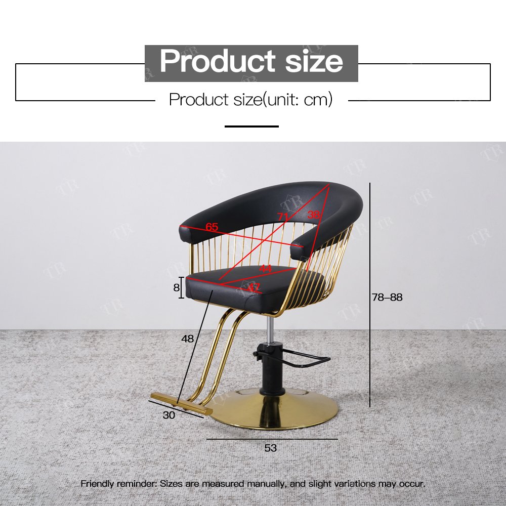 Turri Professional Barber Chair Customizable Salon Chair Furniture Gold Hydraulic Pump Styling Hairdressing Chair