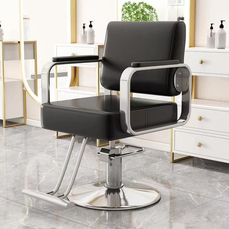Adjustable Metal Leather Barber Shop Tattoo Chair Hair Cutting Salon Chair with Raised and Lowered Shaving Functionality