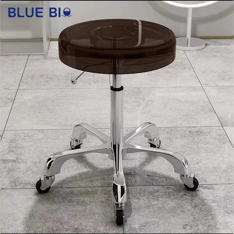 Professional Hair Salon Beauty Nail Furniture Waiting Barber Chair Acrylic Rotating Lift Stool For Sale