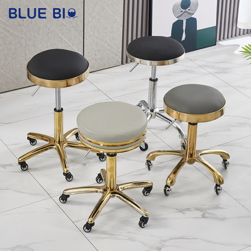Professional Hair Salon Beauty Nail Furniture Waiting Barber Chair Acrylic Rotating Lift Stool For Sale
