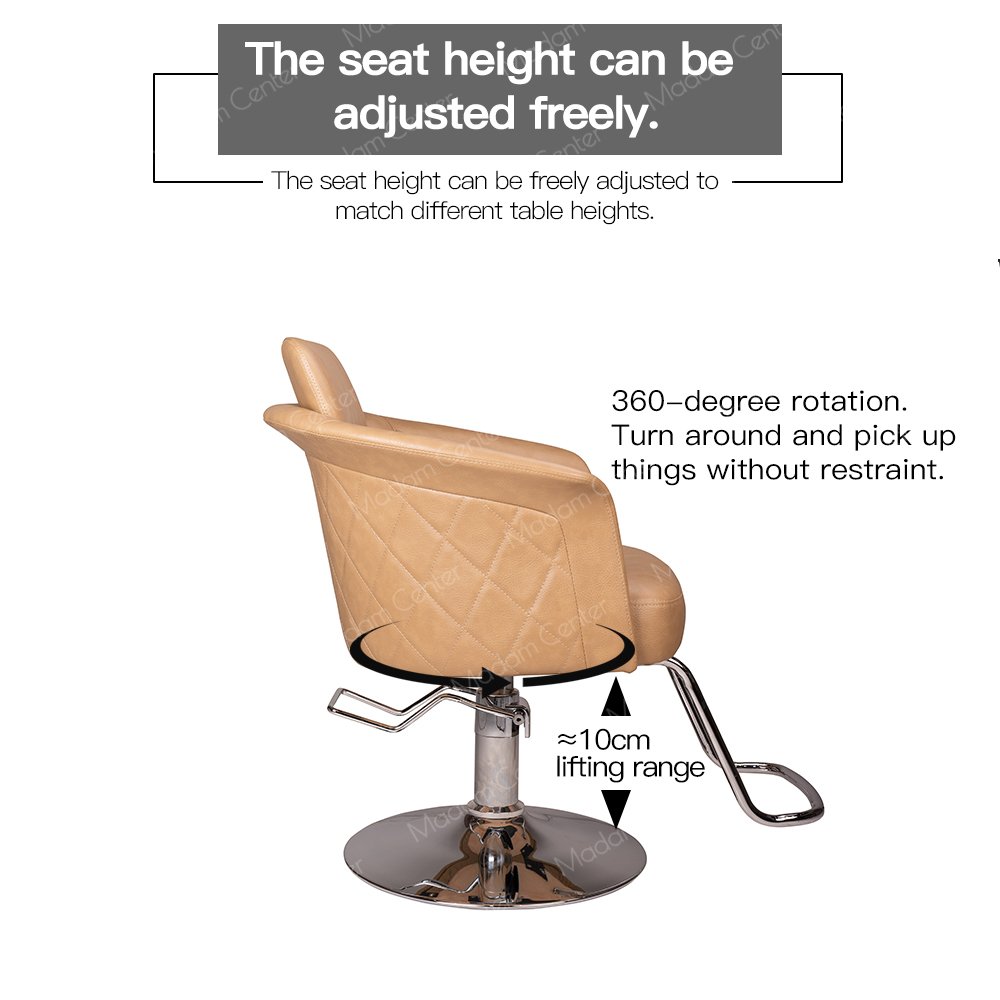 Madamcenter European Style Synthetic Leather Hydraulic Ergonomic Hair Cut Barber Hairdressing Styling Chair Vintage Barber Chair