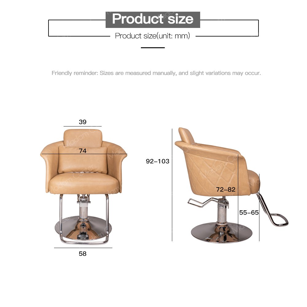 Madamcenter European Style Synthetic Leather Hydraulic Ergonomic Hair Cut Barber Hairdressing Styling Chair Vintage Barber Chair