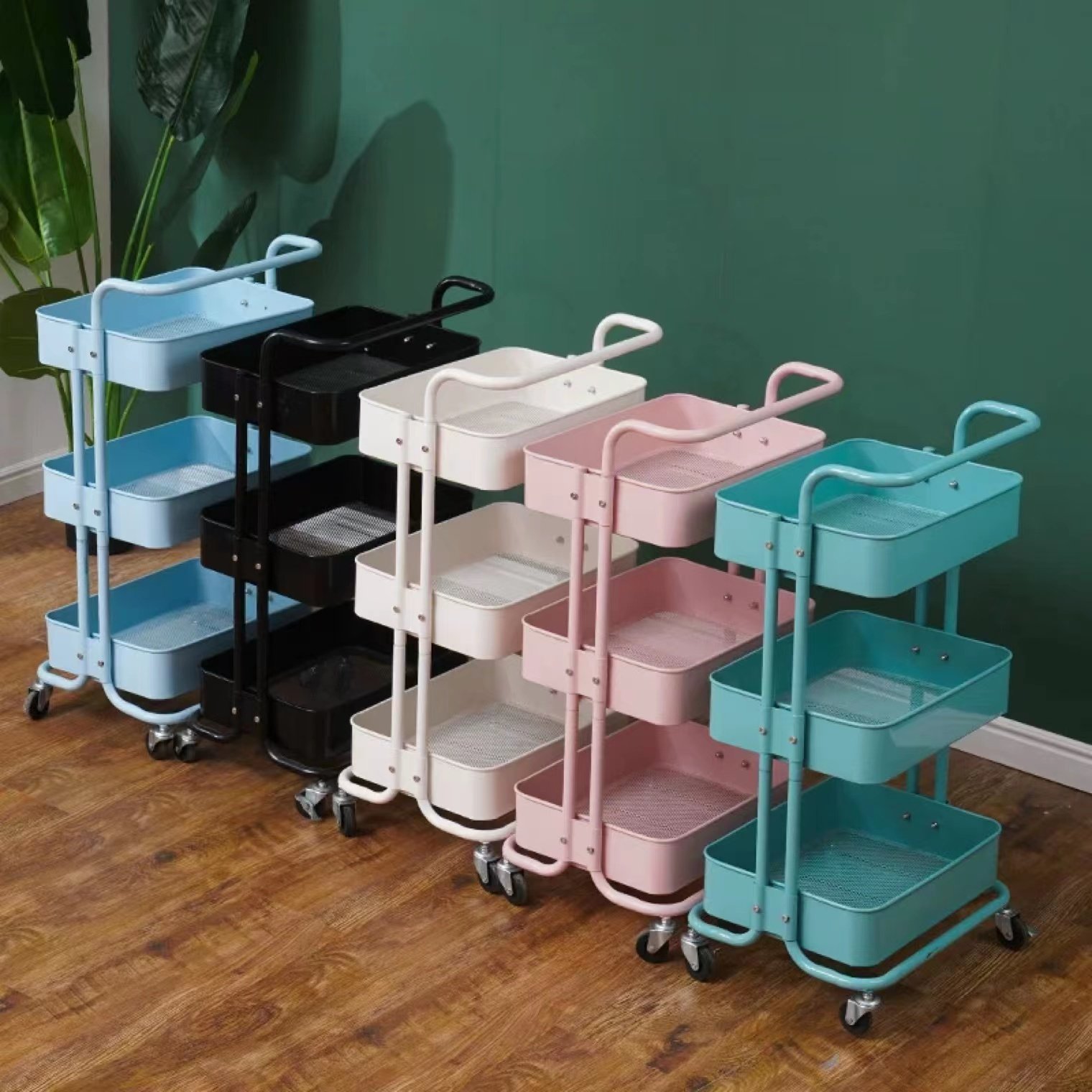 High Quality Durable Using Rolling Store Food Cart And Organizers Portable rolling cart