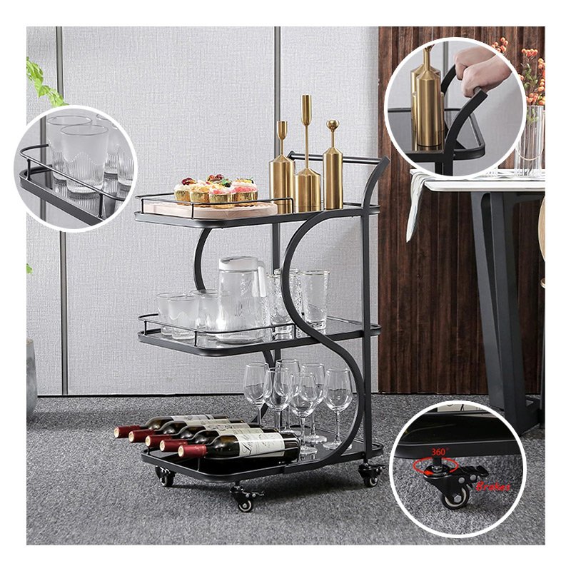 Hotel Kitchen Service Trolley Beauty Salon Equipment Storage Rack Tool cart Suitable for Hotels Clubs Restaurants Kitchens