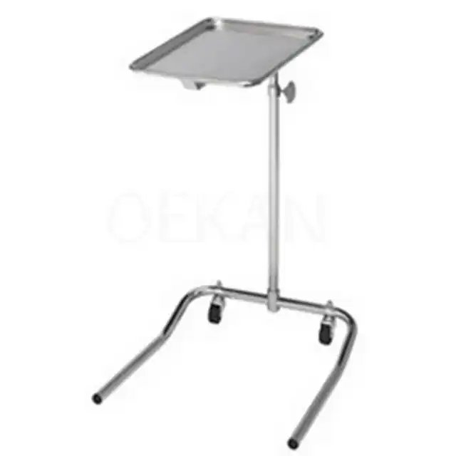 Hospital Furniture Stainless Steel Front-pedal Type Mayo Stand Table Operating Room Instrument Trolley with 2 Wheels