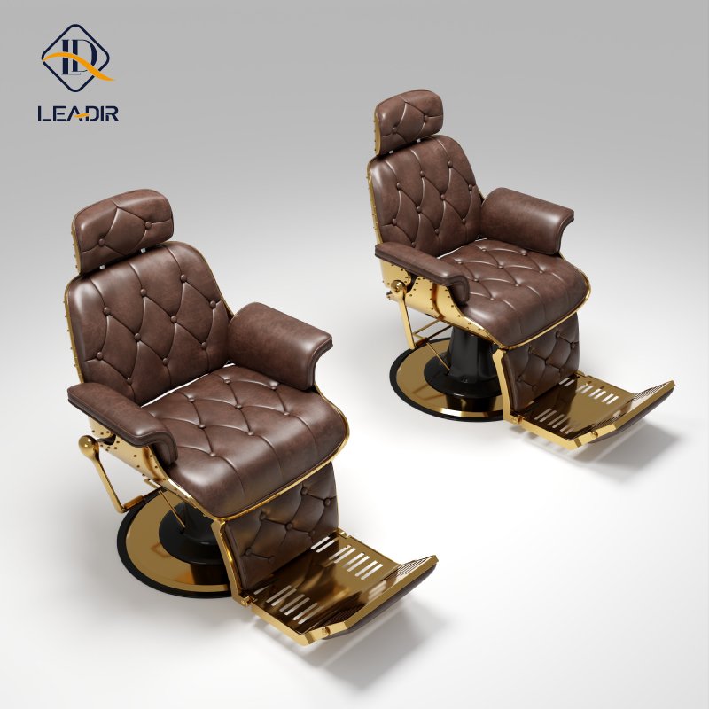 Professional Hair Salon Gold Red Classic Black Vintage Belmont Barber Chair Hydraulic Pump Reclining Chair Barbershop