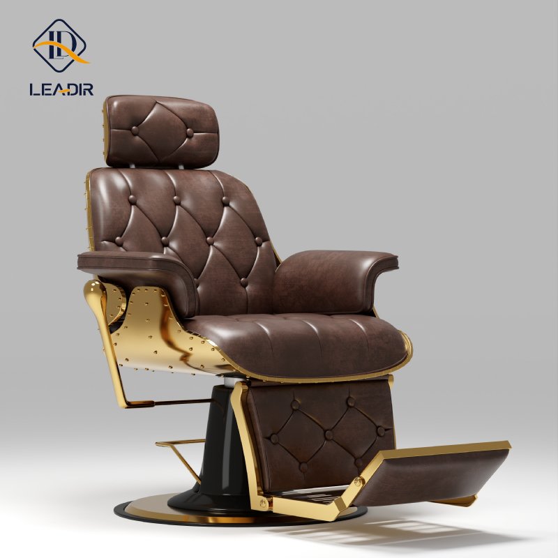 Professional Hair Salon Gold Red Classic Black Vintage Belmont Barber Chair Hydraulic Pump Reclining Chair Barbershop