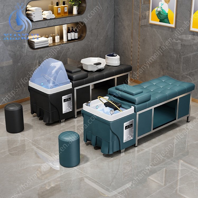 Beauty Salon Hair Washing Chair Water Circulation Steam Device Thai Massage Shampoo Bed