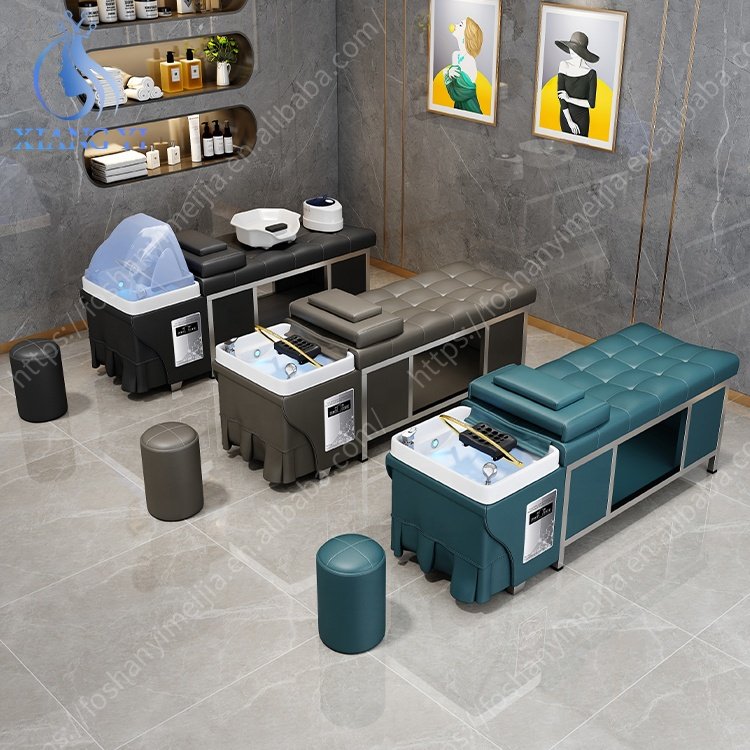 Beauty Salon Hair Washing Chair Water Circulation Steam Device Thai Massage Shampoo Bed