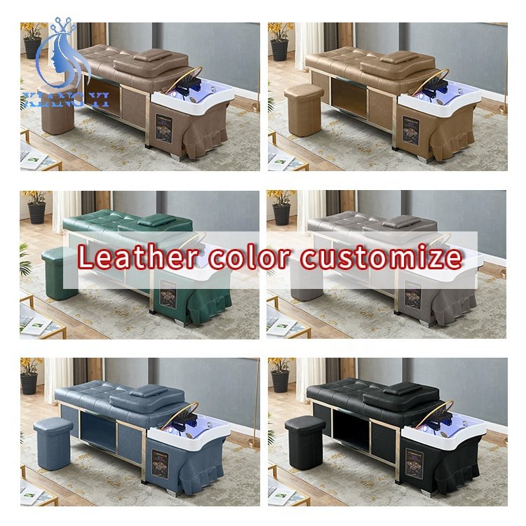 Beauty Salon Hair Washing Chair Water Circulation Steam Device Thai Massage Shampoo Bed
