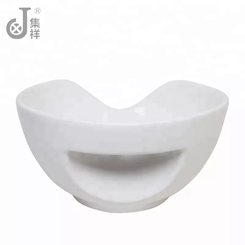 JX4831 Factory Sell Salon Beauty Equipment Shampoo Wash Basin Salon Furniture Ceramic Hair Salon Furniture Wooden Modern White
