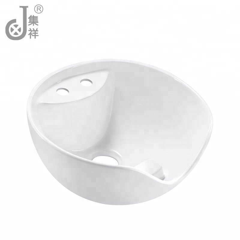 JX4831 Factory Sell Salon Beauty Equipment Shampoo Wash Basin Salon Furniture Ceramic Hair Salon Furniture Wooden Modern White