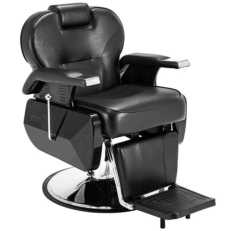 Customizable Men's Hair Salon Chair PU Leather Height Adjustable Barber Furniture for Beauty Salons on Sale